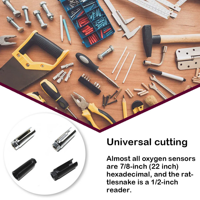 22 mm automātiskais skābekļa sensors, 1 2 piedziņas ligzda Kravas automašīnu automašīnu piederumu remonta ligzdu komplekts balts plats