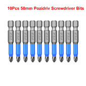 10 tk 50 mm kruvikeeraja otsikud, magnetilised Pozidriv ristpeaga puurid, 1/4 tolli kuuskantvarrega PZ2 kruvikeeraja komplekt