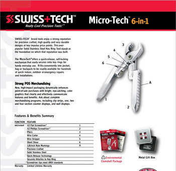 Swiss Tech 6 в 1 Мултифункционална скоба за външни инструменти Мини - клещи Преносим сгъваем инструмент EDC оборудване Джобни комплекти къмпинг екипировка