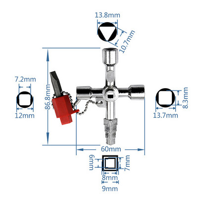 Višenamjenski 4 smjera unutarnji trokutasti nasadni ključ Ključ Vodoinstalater Ključevi Ručni alat