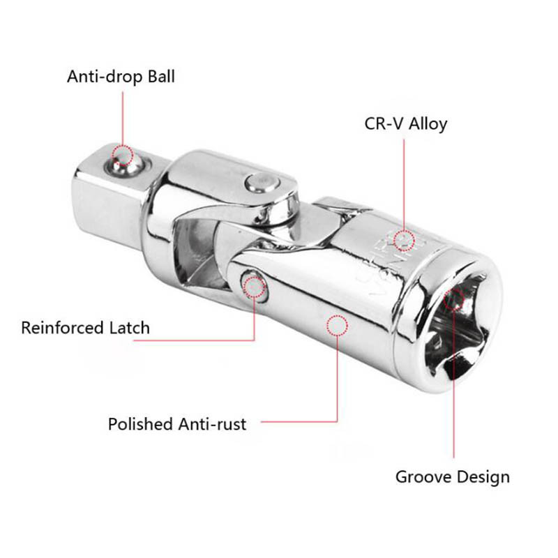1/4" 3/8" 1/2" Set de articulații universale unghi cu clichet Adaptor priză pentru bară de prelungire Adaptor manual și pneumatic îndoit Unelte pentru priză