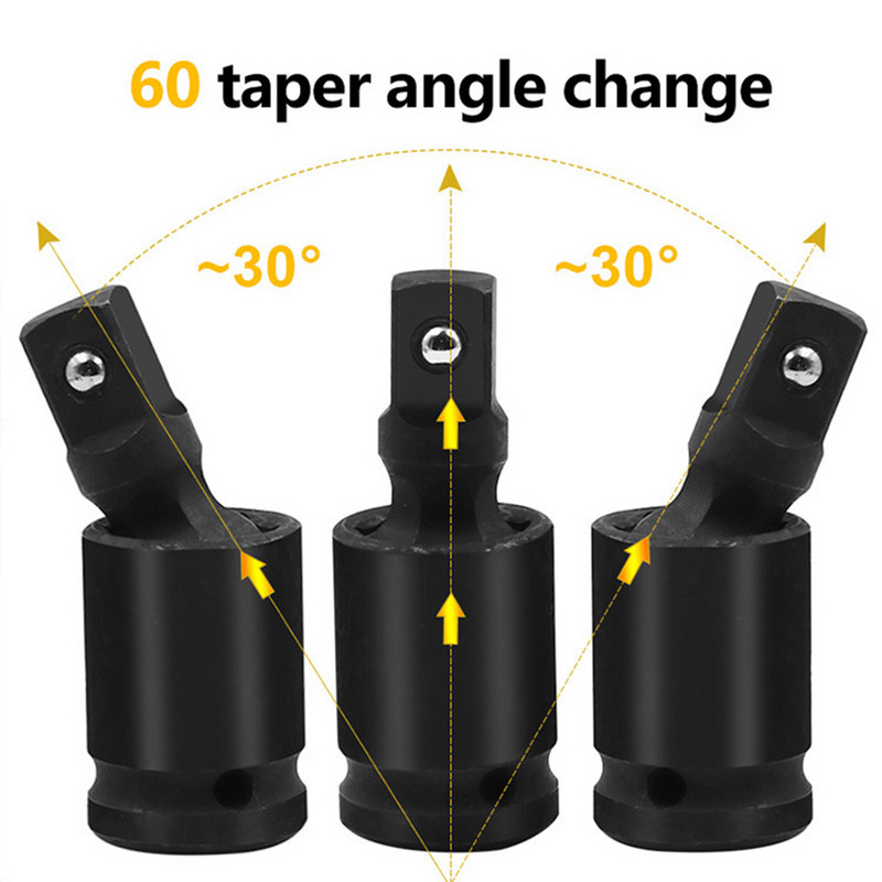 1/4" 3/8" 1/2" pneimatiskā universālā savienojuma komplekts, sprūdrata leņķa pagarinājuma stieņa ligzdas adapteris manuālais adaptera ligzda Automātiskā remonta instrumenti