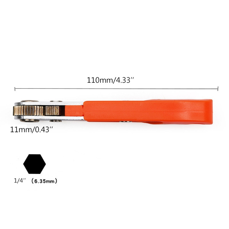 Mini magnētiskā sprūdrata uzgriežņu atslēga 1/4" (6,35 mm) sešstūra Torx divvirzienu vadība vienas/divgalvas skrūvgrieža urbjmašīnas instrumentam