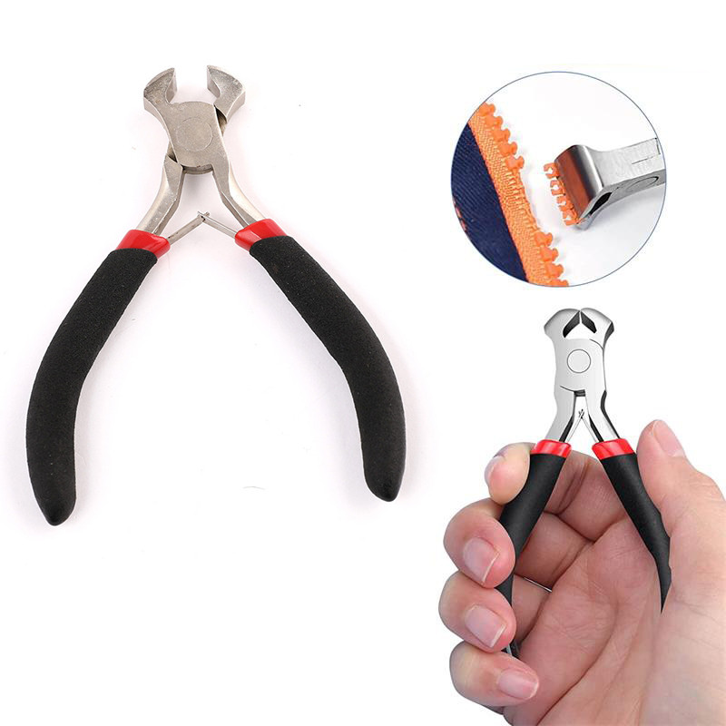 4,5 hüvelykes végfogó hosszú, lapos orrú fogó szerszám cipzárjavításhoz körömhúzó drótvágás szegélyező gyertya kanóc tűző eltávolító