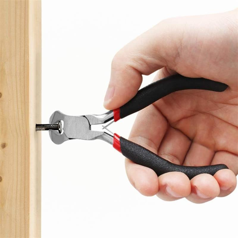 4,5 hüvelykes végfogó hosszú, lapos orrú fogó szerszám cipzárjavításhoz körömhúzó drótvágás szegélyező gyertya kanóc tűző eltávolító