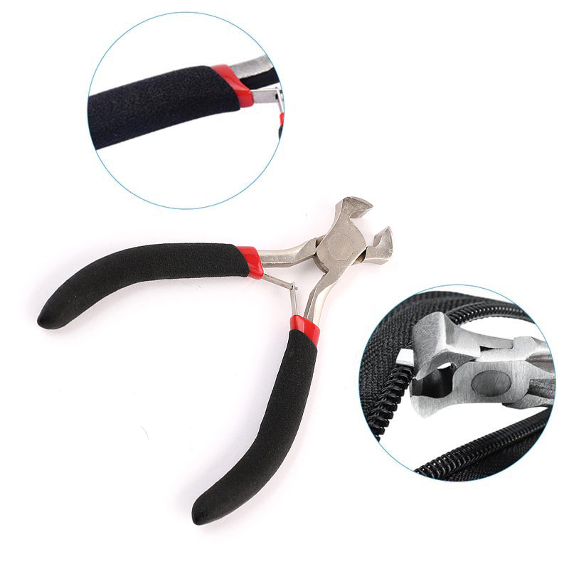 4,5 hüvelykes végfogó hosszú, lapos orrú fogó szerszám cipzárjavításhoz körömhúzó drótvágás szegélyező gyertya kanóc tűző eltávolító