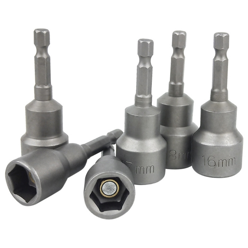 6gab/komplekts 6mm-14mm sešstūra ligzda uzmava Sprauslas Uzgriežņu piedziņas komplekts Strāvas uzgriežņi Vadītāja ligzda Skrūvgrieža komplekts Uzgaļu komplekti Instrumenti M4YD