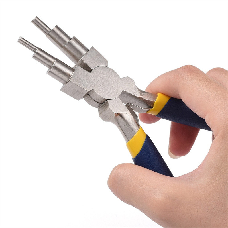 6in1 Stiepļu liekšanas knaibles Uztīšanas knaibles Mini apaļas knaibles DIY Niķeļa dzelzs knaibles Rotaslietas Roku darbs izgatavošanas rīki Piederumi