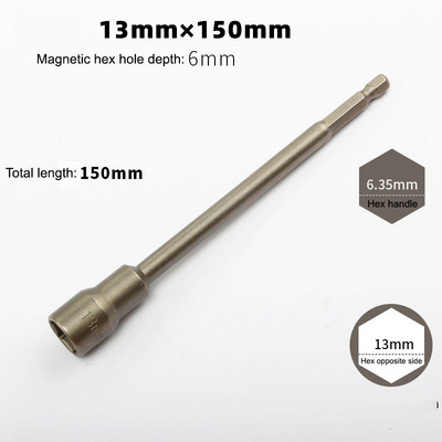 1 buc. 6mm-19mm Manșon cu mufă hexagonală Prelungire șurub piuliță pentru burghie electrice Șofer cu impact Mașină de găurit de mână Instrumente piese Lungime 150mm