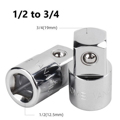 1db 1/4" 3/8" racsnis csavarkulcs adapter króm-vanádium acél hüvely adapter meghajtó aljzat átalakító csavarkulcs-hüvely csukló átalakító