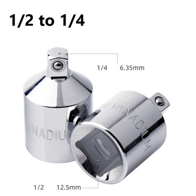 1db 1/4" 3/8" racsnis csavarkulcs adapter króm-vanádium acél hüvely adapter meghajtó aljzat átalakító csavarkulcs-hüvely csukló átalakító