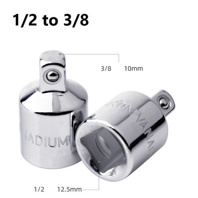 1db 1/4" 3/8" racsnis csavarkulcs adapter króm-vanádium acél hüvely adapter meghajtó aljzat átalakító csavarkulcs-hüvely csukló átalakító