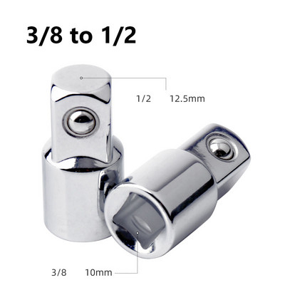 1db 1/4" 3/8" racsnis csavarkulcs adapter króm-vanádium acél hüvely adapter meghajtó aljzat átalakító csavarkulcs-hüvely csukló átalakító