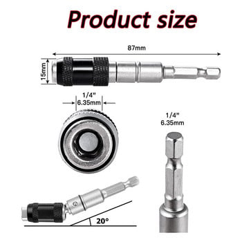 4PCS Скоба за магнитна шарнирна пробивна глава Скоба за магнитен държач за битове, огъната 0-20°, а главата на пръта се завърта на 360°