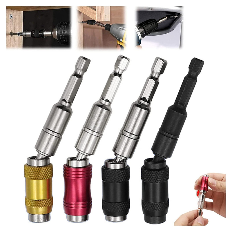 4 DB mágneses forgófúrófej-tartó Mágneses bittartó konzol 0-20°-ban hajlítva, és a rúdfej 360°-ban elforgatva