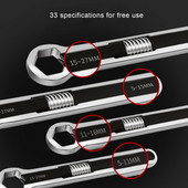 Täielik mutrivõti 24-ühes üldine reguleeritav universaalne mutrivõti mitme funktsiooniga autoparandustööriistad Kahe otsaga mutrivõtme remonditööriistad