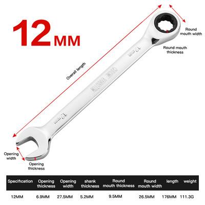 Κλειδιά καστάνιας διπλής χρήσης Plum ανοιχτού άκρου Metric Chrome Vanadium Steel Torque Γενικά κλειδιά για εργαλεία χειρός επισκευής αυτοκινήτων