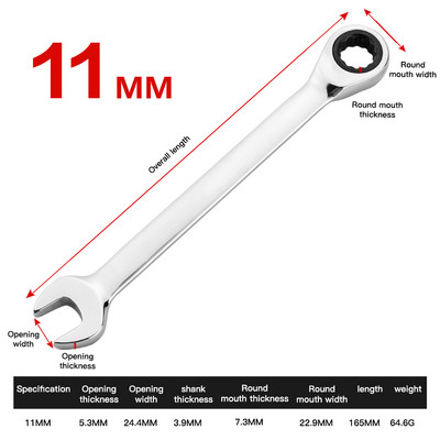 Κλειδιά καστάνιας διπλής χρήσης Plum ανοιχτού άκρου Metric Chrome Vanadium Steel Torque Γενικά κλειδιά για εργαλεία χειρός επισκευής αυτοκινήτων