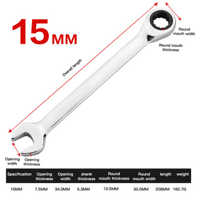 Κλειδιά καστάνιας διπλής χρήσης Plum ανοιχτού άκρου Metric Chrome Vanadium Steel Torque Γενικά κλειδιά για εργαλεία χειρός επισκευής αυτοκινήτων