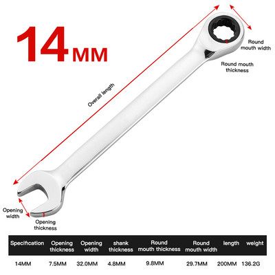 Κλειδιά καστάνιας διπλής χρήσης Plum ανοιχτού άκρου Metric Chrome Vanadium Steel Torque Γενικά κλειδιά για εργαλεία χειρός επισκευής αυτοκινήτων