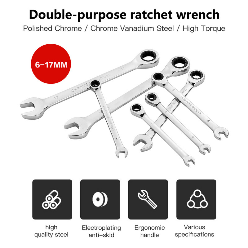 Κλειδιά καστάνιας διπλής χρήσης Plum ανοιχτού άκρου Metric Chrome Vanadium Steel Torque Γενικά κλειδιά για εργαλεία χειρός επισκευής αυτοκινήτων