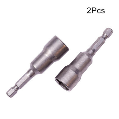 2 buc priză hexagonală magnetică de 1/4 inch, lungime 65 mm, 7 mm/13 mm, din oțel crom-vanadiu, piuliță de impact, șurub de șofer