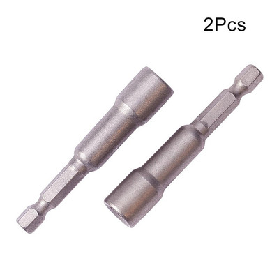 2 buc priză hexagonală magnetică de 1/4 inch, lungime 65 mm, 7 mm/13 mm, din oțel crom-vanadiu, piuliță de impact, șurub de șofer