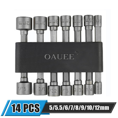 Šesterokutni vijak Mlaznice sa utičnicom Matica 1/4" set šesterokutnih odvijača 5-12 mm šesterokutna matica Adapter za bušilicu za alate za obradu drveta