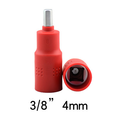 1000 V izolācijas augsta sprieguma pretestība 1/4 3/8 1/2 sprūdrata skrūves galva Skrūvgrieža ligzdas uzgaļi Elektriķa rokas instruments