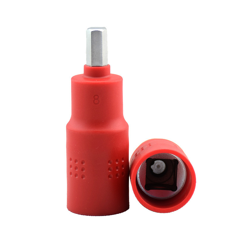 1000 V izolācijas augsta sprieguma pretestība 1/4 3/8 1/2 sprūdrata skrūves galva Skrūvgrieža ligzdas uzgaļi Elektriķa rokas instruments