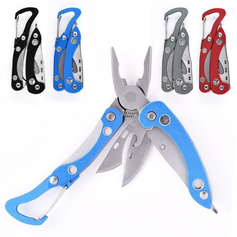Dobeli 7 az 1-ben rozsdamentes acél penge kültéri kemping többfunkciós fogó mini összecsukható késsel ajándék Lylon táska