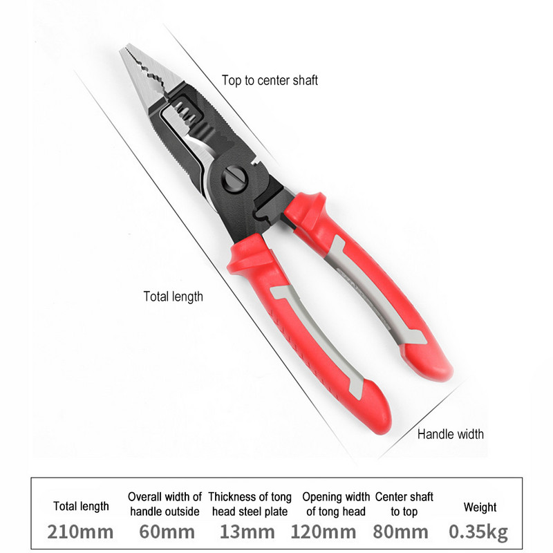 Višenamjenska dugačka kliješta Električarska kliješta 9 u 1 Kombinirana kliješta Kliješta za skidanje/prešanje Dijagonalna kliješta Ručni alati