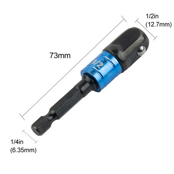 1 pc Drill Socket Adapter Impact Driver With Hex Shank Extension Bar 1/4 3/8 1/2 Size Hex Shank Square Head Drill Bit