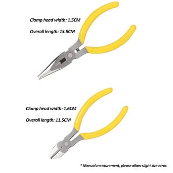 4,5-инчови мини клещи с дълъг нос, диагонална резачка за тел, щипки, ръчни инструменти, направи си сам, уред, поправка на верига, бижута, спомагателна скоба