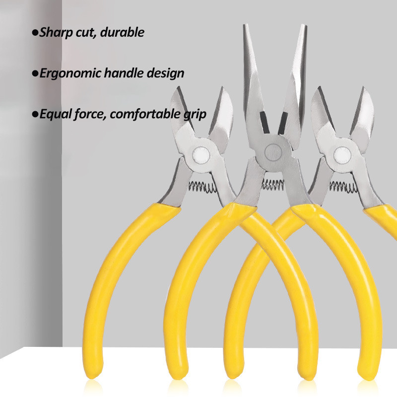 4,5 collu mini knaibles, garais deguns, diagonāls stiepļu griezējs, knaibles, rokas instrumenti, DIY, ierīces, ķēdes remonts, rotaslietas, palīgskava