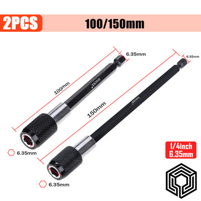 Csavarhúzó készlet Hatszögletű szárú gyorskioldó precíziós mágneses bitek tartó Állítható hosszabbítórúd elektromos fúró tartozékok