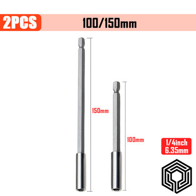 Csavarhúzó készlet Hatszögletű szárú gyorskioldó precíziós mágneses bitek tartó Állítható hosszabbítórúd elektromos fúró tartozékok