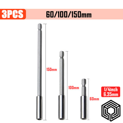 Csavarhúzó készlet Hatszögletű szárú gyorskioldó precíziós mágneses bitek tartó Állítható hosszabbítórúd elektromos fúró tartozékok