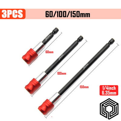 Csavarhúzó készlet Hatszögletű szárú gyorskioldó precíziós mágneses bitek tartó Állítható hosszabbítórúd elektromos fúró tartozékok