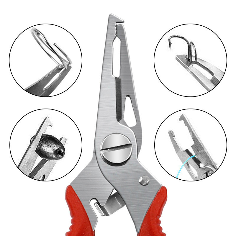 Kampinio kabliuko nuėmiklis Split Ring Atidarymo reikmenys Kontrolė Fisherman Fish Reply muselė Line Wire Multi Tool masalo masalas Cutter Braid žirklės
