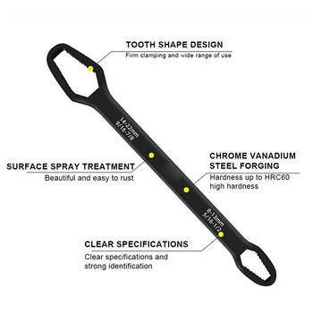 Универсален гаечен ключ Torx 8-22 mm Самозатягащ се Регулируем многофункционален гаечен ключ с двойна глава Ръчни инструменти
