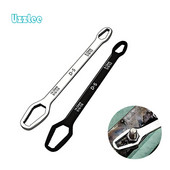 Dvostruki ključ, 8 mm-22 mm samozatezni univerzalni alat za popravak ključeva, set ključeva s čegrtaljkom, krom-vanadij čelik, crni