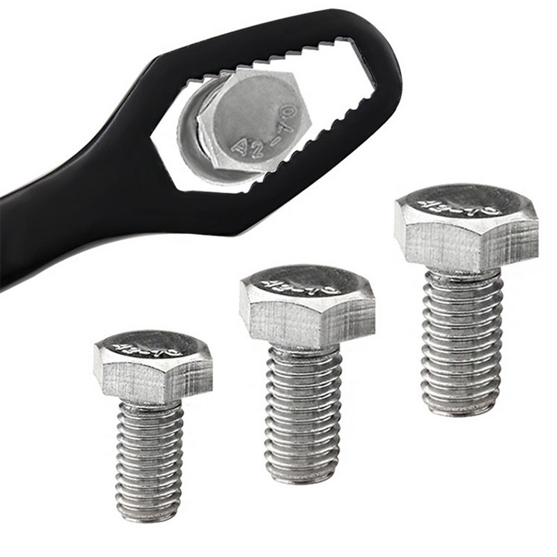 Dvostruki ključ, 8 mm-22 mm samozatezni univerzalni alat za popravak ključeva, set ključeva s čegrtaljkom, krom-vanadij čelik, crni