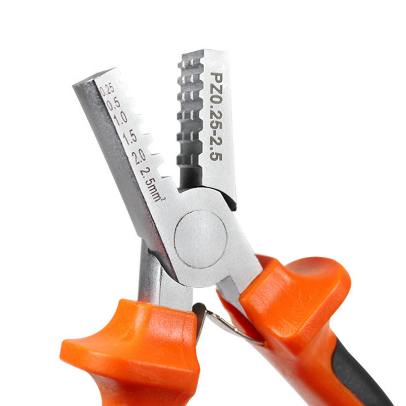 Rokas rīks Pz 0,25-2,5 Gofrēšanas spailes vadu savienotāji Gredzenis Crimper Plier Gofrēšanas oranžs