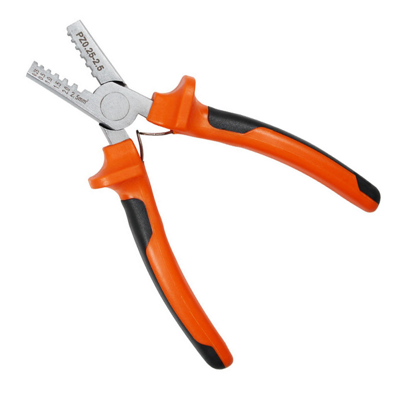 Rokas rīks Pz 0,25-2,5 Gofrēšanas spailes vadu savienotāji Gredzenis Crimper Plier Gofrēšanas oranžs