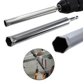 1db mennyezeti kiegyenlítő hüvely rozsdamentes acél meghosszabbító üreges csavaranya 1/4'' hatlapú hüvelyes hüvely elektromos szerszám fúrásához