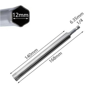 1db mennyezeti kiegyenlítő hüvely rozsdamentes acél meghosszabbító üreges csavaranya 1/4'' hatlapú hüvelyes hüvely elektromos szerszám fúrásához