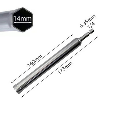 1db mennyezeti kiegyenlítő hüvely rozsdamentes acél meghosszabbító üreges csavaranya 1/4'' hatlapú hüvelyes hüvely elektromos szerszám fúrásához