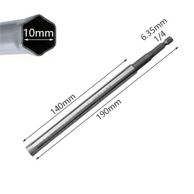 1db mennyezeti kiegyenlítő hüvely rozsdamentes acél meghosszabbító üreges csavaranya 1/4'' hatlapú hüvelyes hüvely elektromos szerszám fúrásához