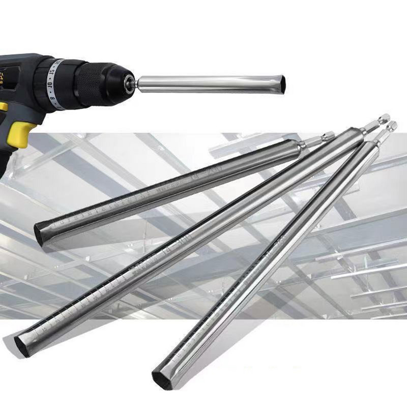 1db mennyezeti kiegyenlítő hüvely rozsdamentes acél meghosszabbító üreges csavaranya 1/4'' hatlapú hüvelyes hüvely elektromos szerszám fúrásához